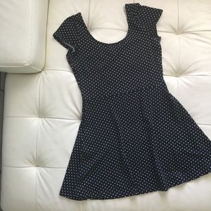 Black & white polka dot skater dress